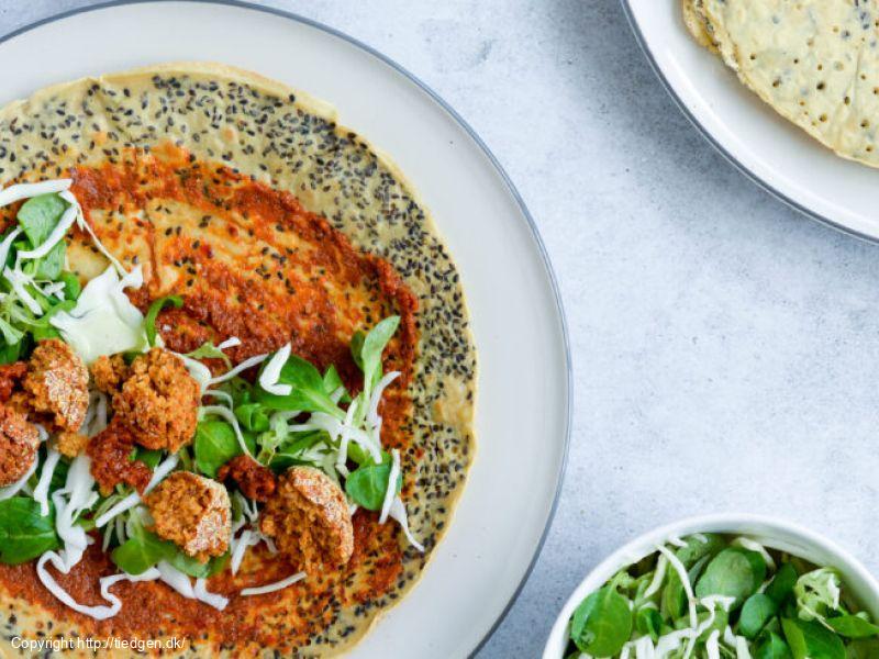 Madpandekager med pesto og falafler